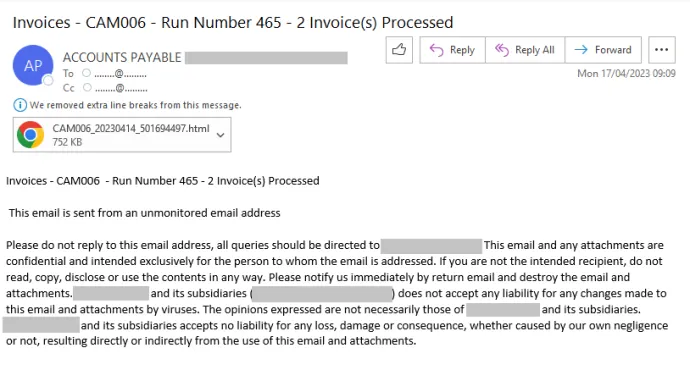 One of the phishing campaigns blocked by Avast in Q2/2023
