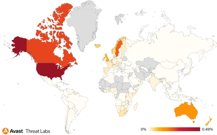 Global risk ratio for invoice scams in Q2/2023