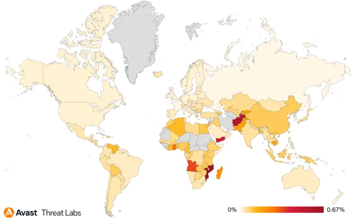 Global risk ratio for ransomware in Q1/2024