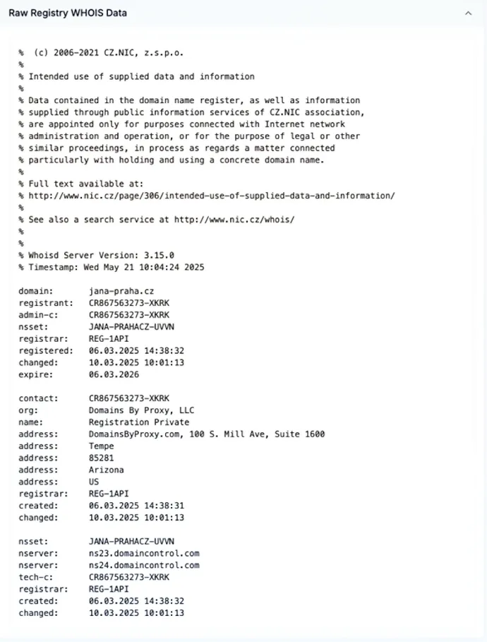 WHOIS data