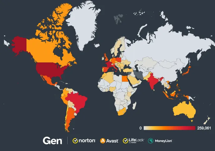 Number of protected users of our products in April and May 2025 by country.