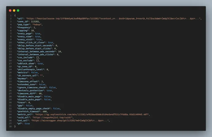Decrypted JSON config