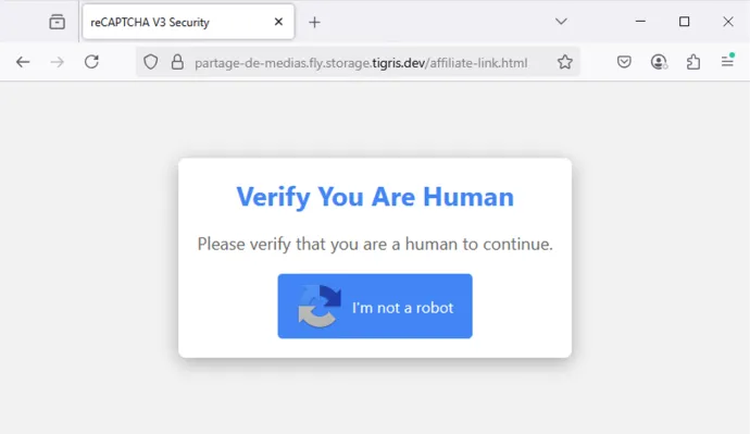 A fake reCAPTCHA