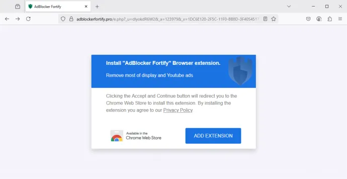 Another PUP browser extension installation prompt