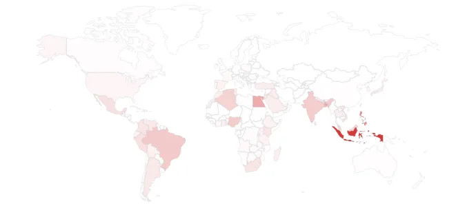 Victim tracking in action - Lumma Stealer Admin Panel Heatmap